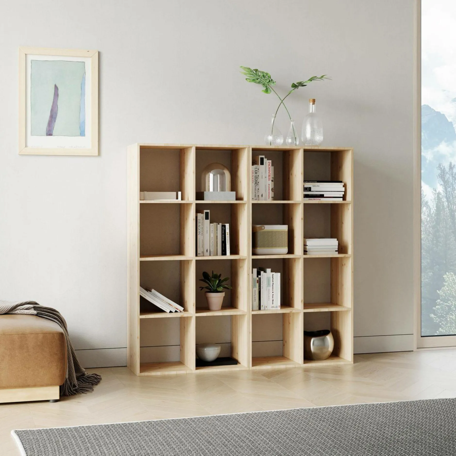 Etagères>Camif Etagère bois massif 4x4 cases Elio