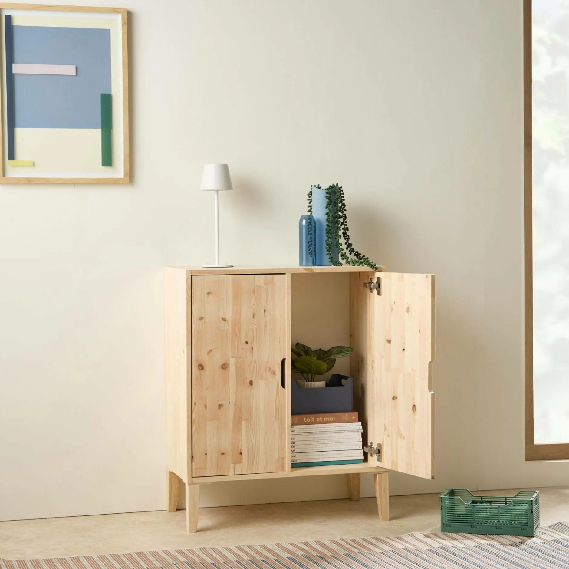 Etagères>Camif Etagère bois massif 2x2 cases Elio