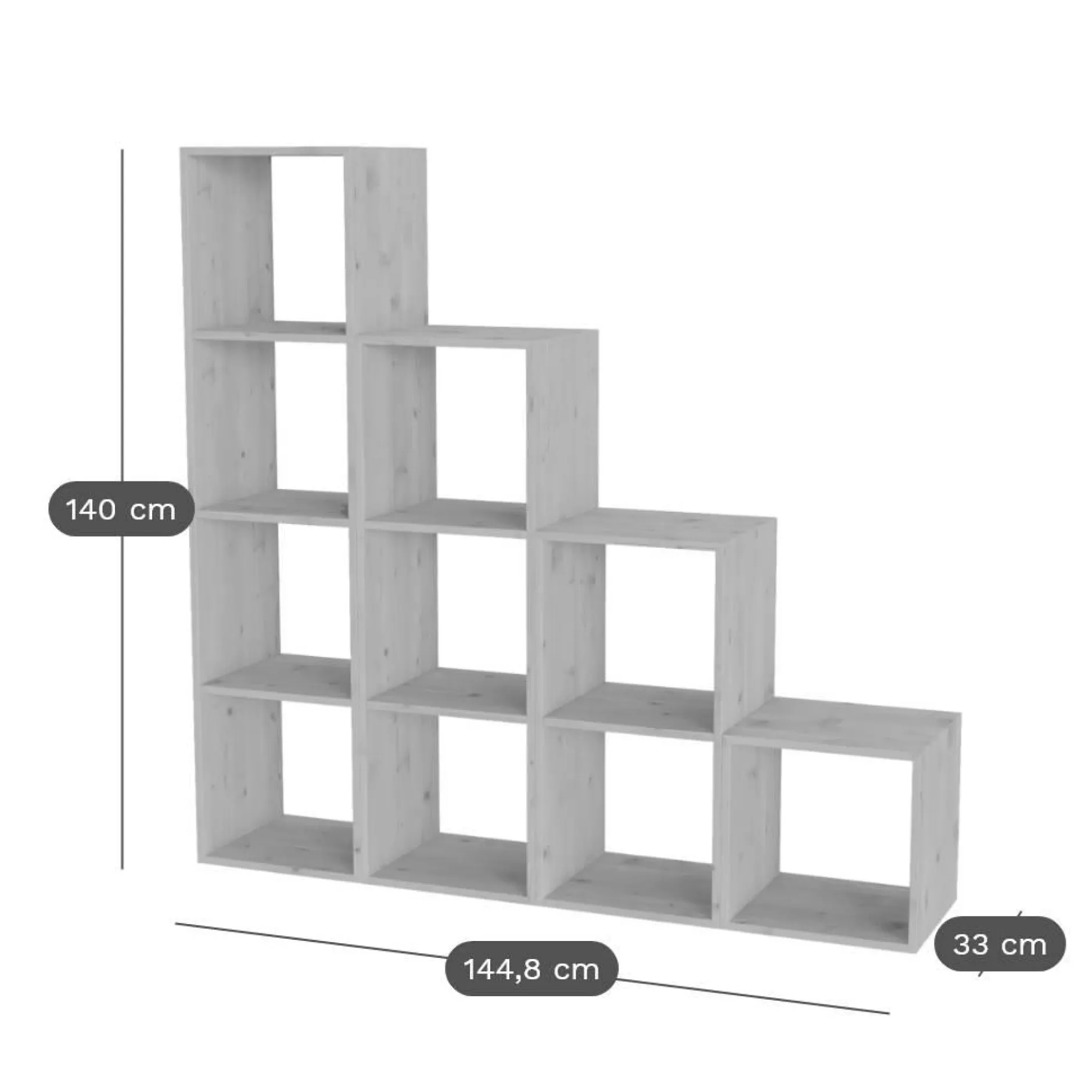 Etagères|Bibliothèques>Camif Etagère escalier bois massif grande version Elio