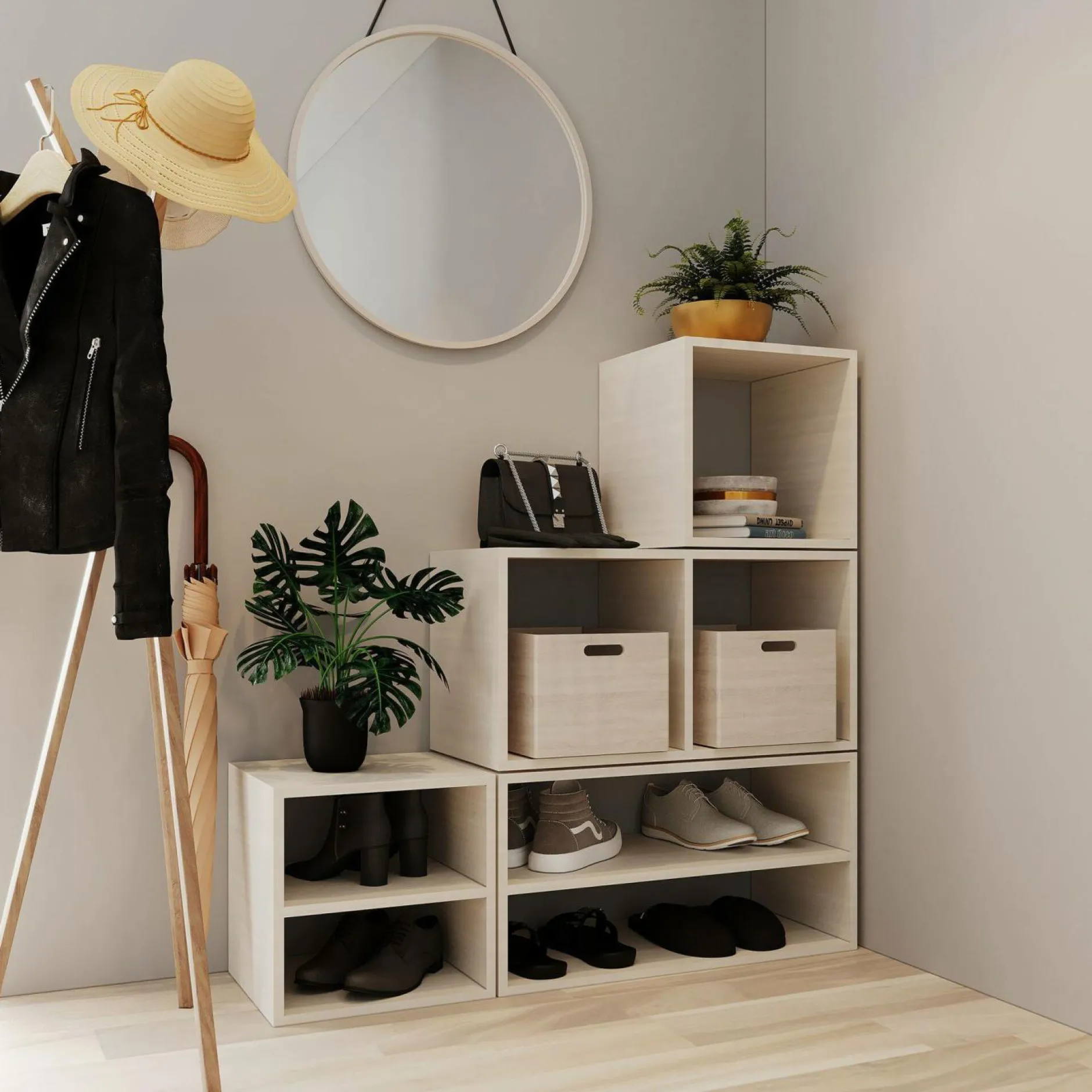 Etagères|Bibliothèques>Camif Etagère escalier bois massif petite version Elio