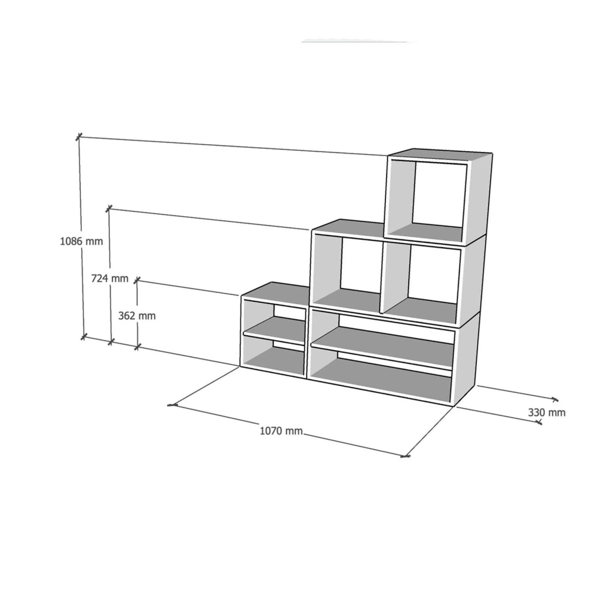 Etagères|Bibliothèques>Camif Etagère escalier bois massif petite version Elio