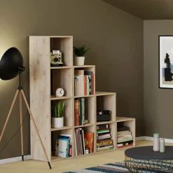 Etagères|Bibliothèques>Camif Etagère escalier bois massif moyenne version Elio