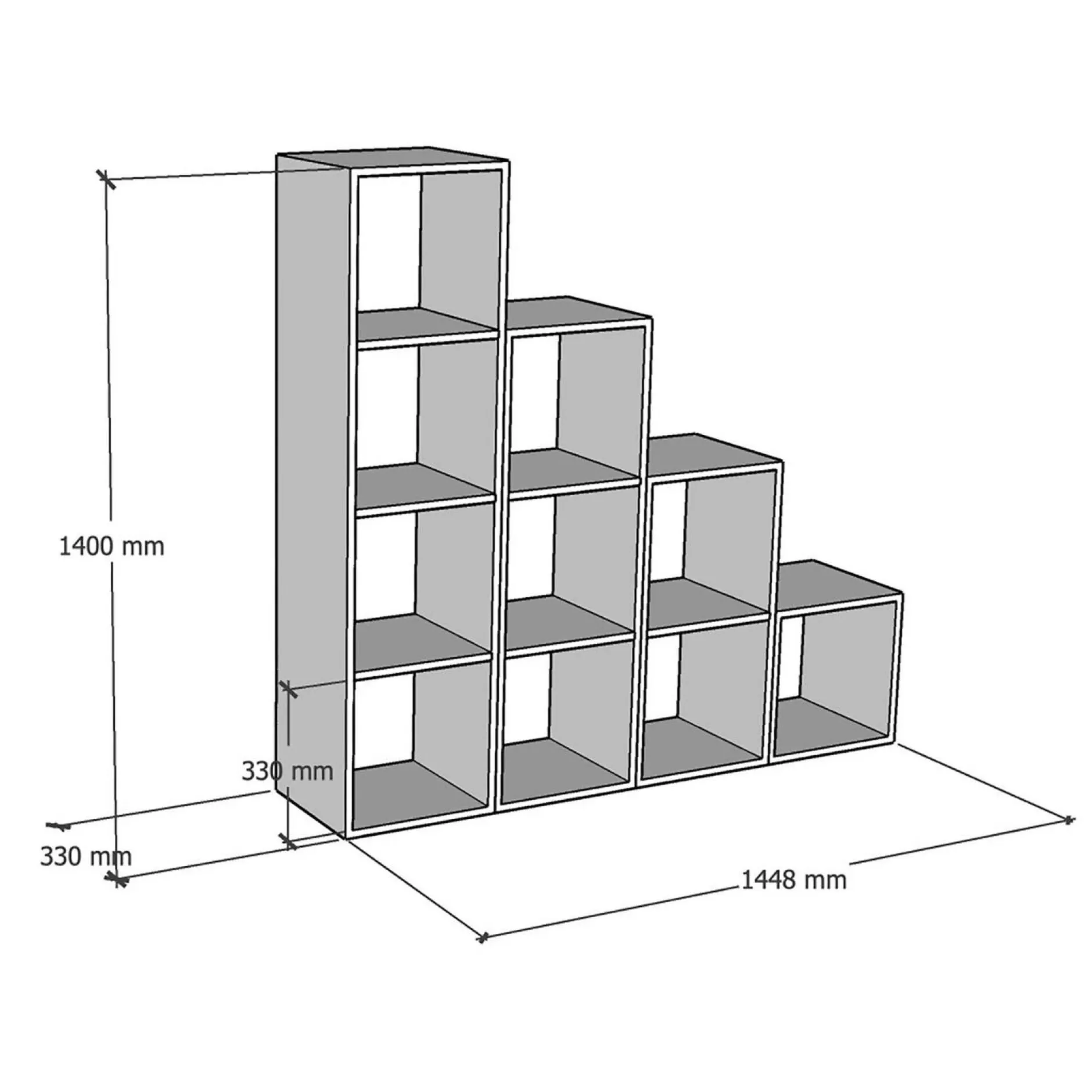Etagères|Bibliothèques>Camif Etagère escalier bois massif moyenne version Elio