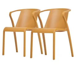 Fauteuils De Jardin>Camif EZPELETA Lot de 2 Fauteuils Empilables Fado - Moutarde