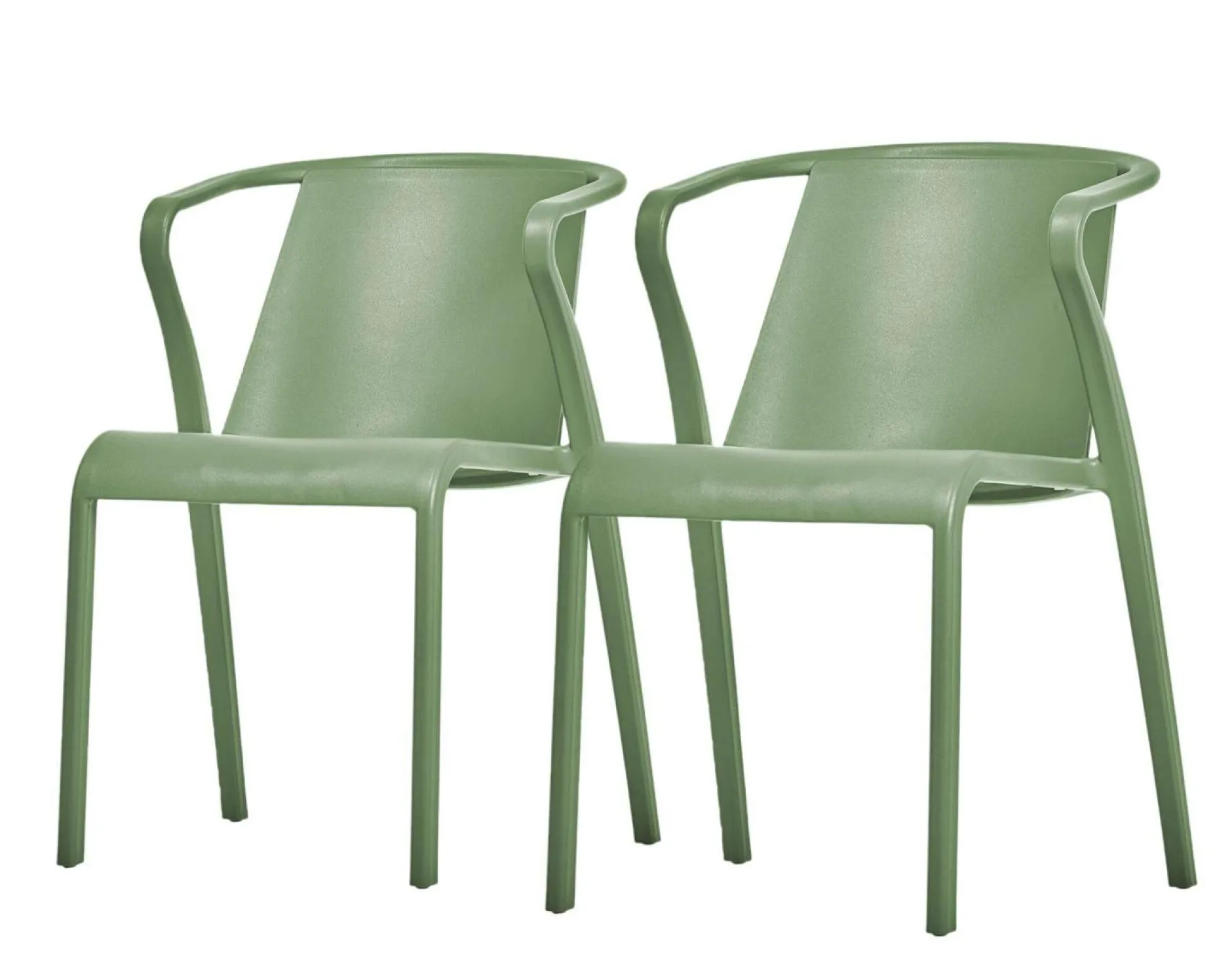 Fauteuils De Jardin>Camif EZPELETA Lot de 2 Fauteuils Empilables Fado - Vert Olive