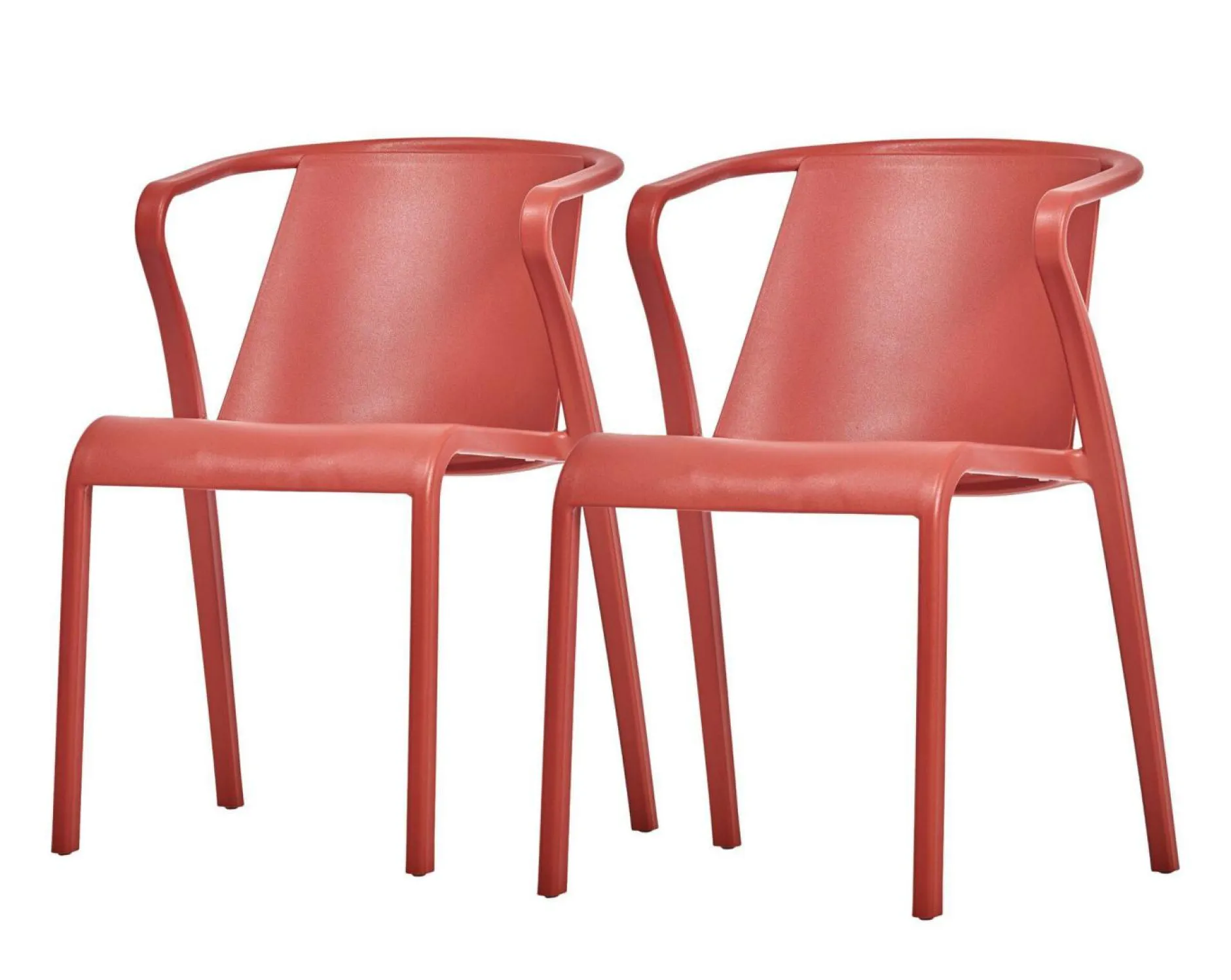 Fauteuils De Jardin>Camif EZPELETA Lot de 2 Fauteuils Empilables Fado - Rouge brique