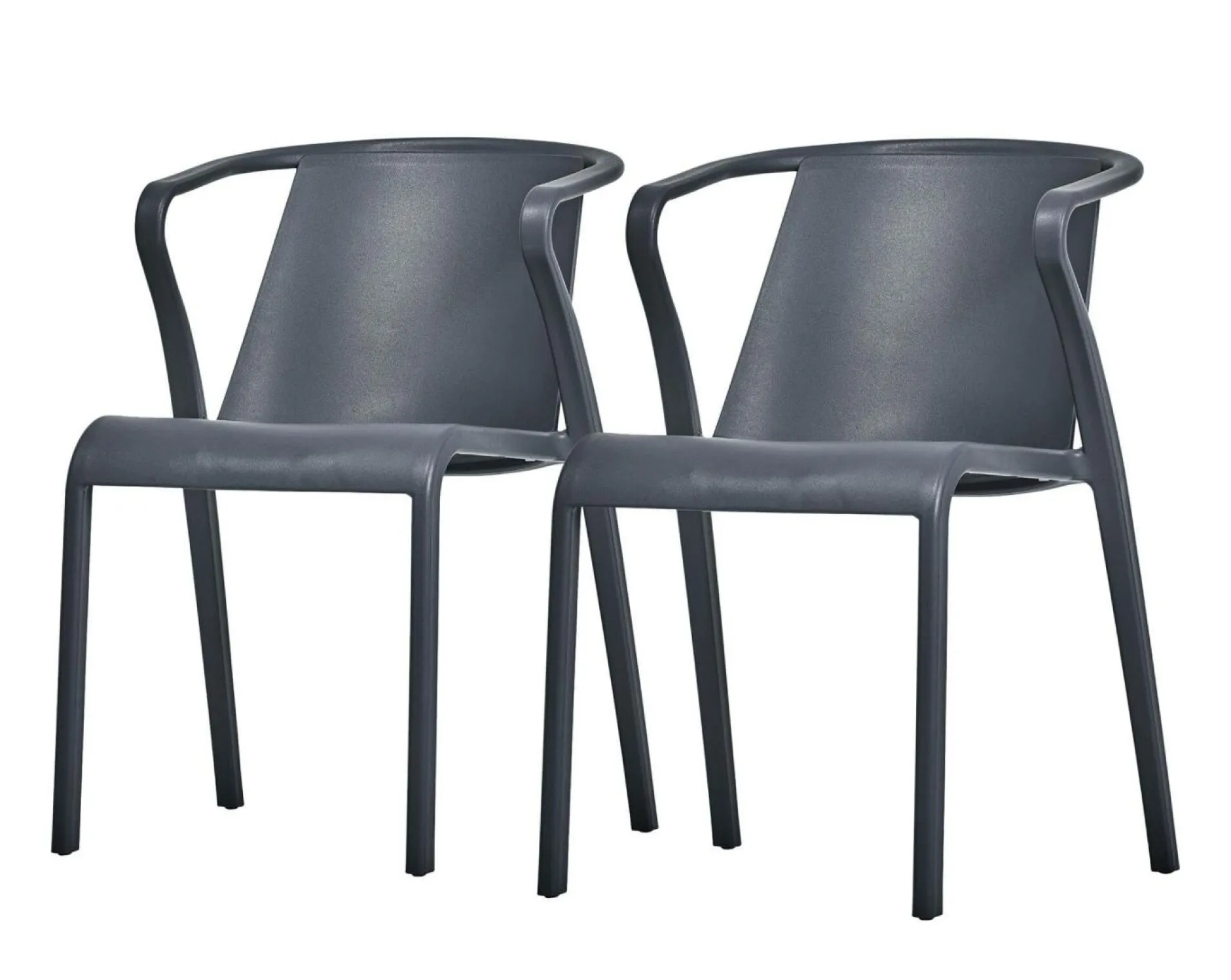 Fauteuils De Jardin>Camif EZPELETA Lot de 2 Fauteuils Empilables Fado - Anthracite
