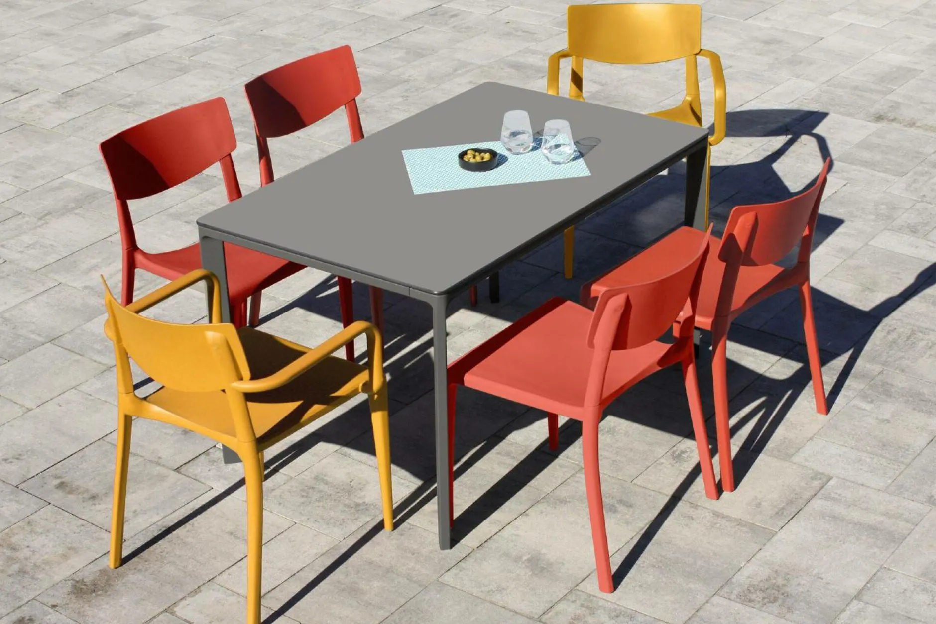 Fauteuils De Jardin>Camif EZPELETA Lot de 2 Fauteuils Empilables Town - Moutarde