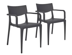 Fauteuils De Jardin>Camif EZPELETA Lot de 2 Fauteuils Empilables Town - Anthracite