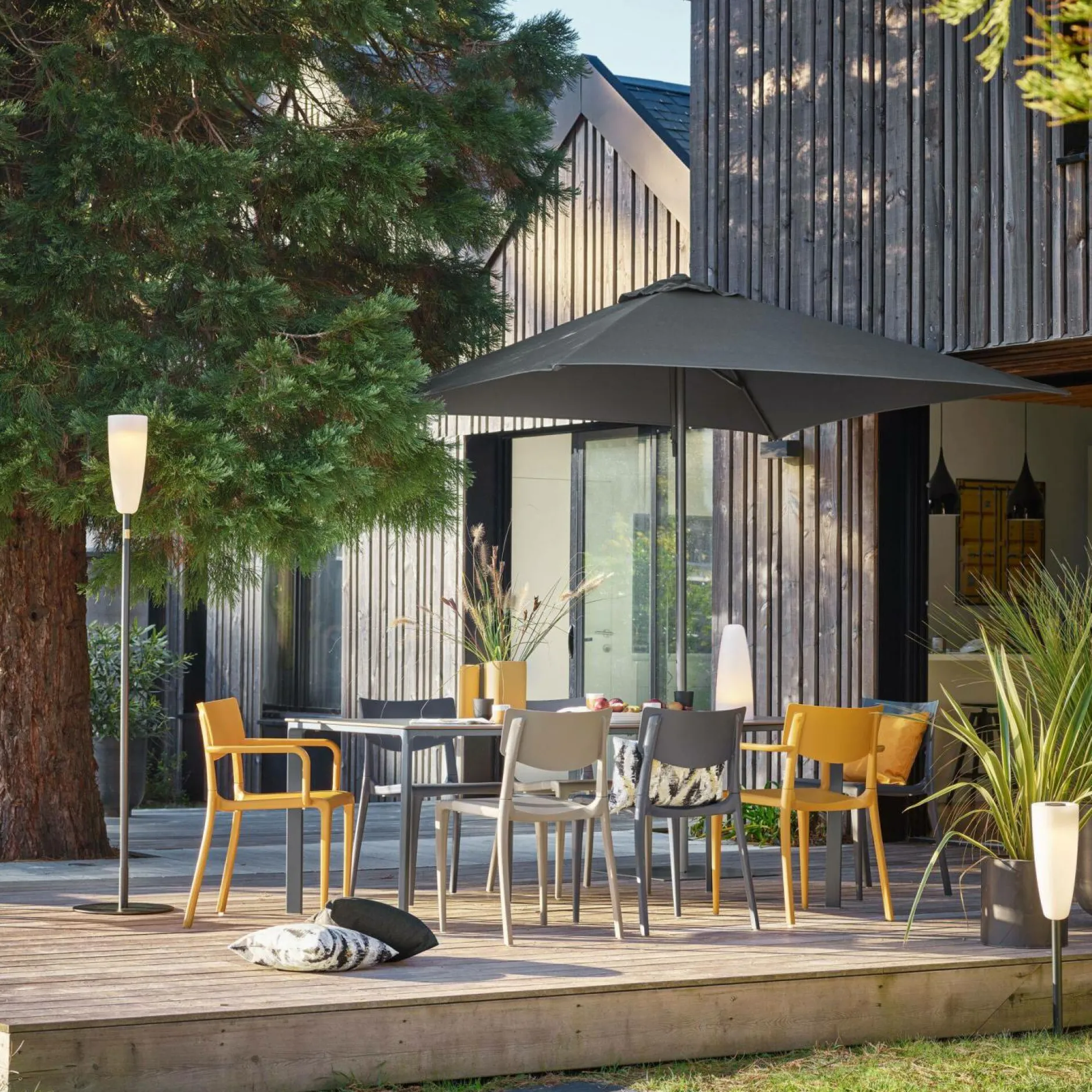 Parasols>Camif EZPELETA Parasol 250 x 250 cm Eolo en Aluminium - Gris Anthracite