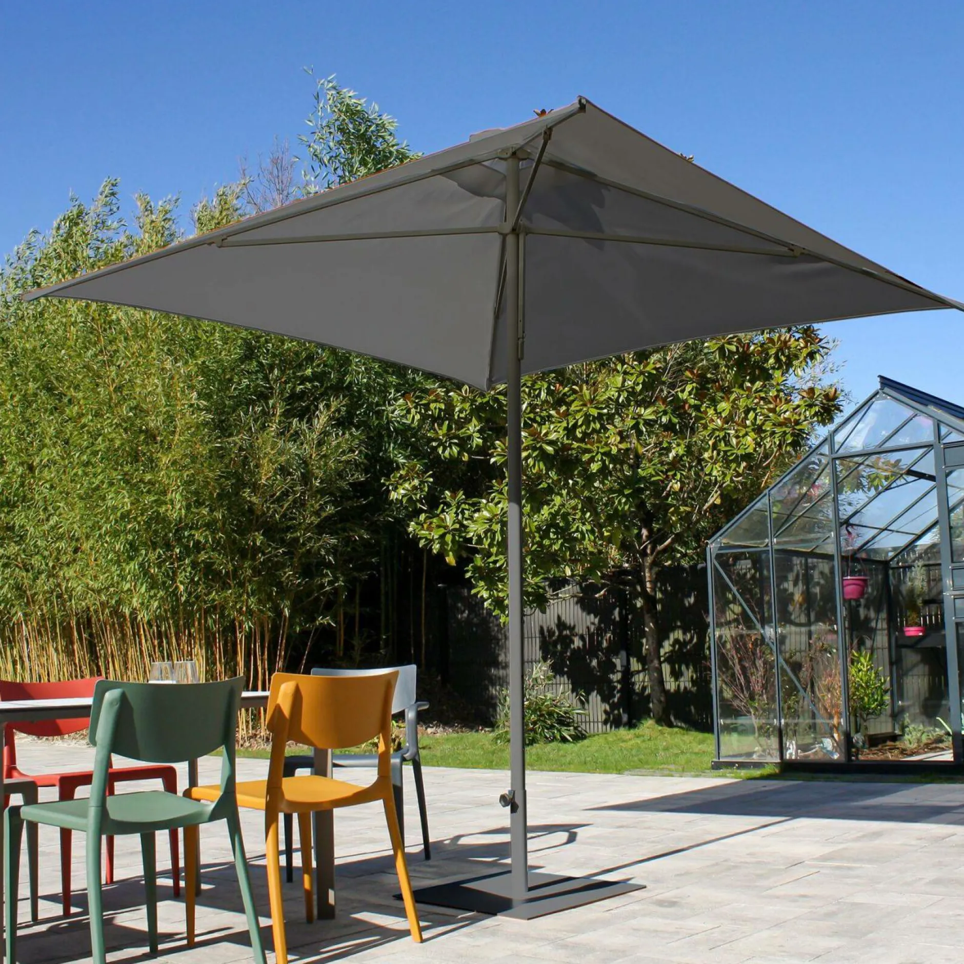 Parasols>Camif EZPELETA Parasol 250 x 250 cm Eolo en Aluminium - Gris Anthracite