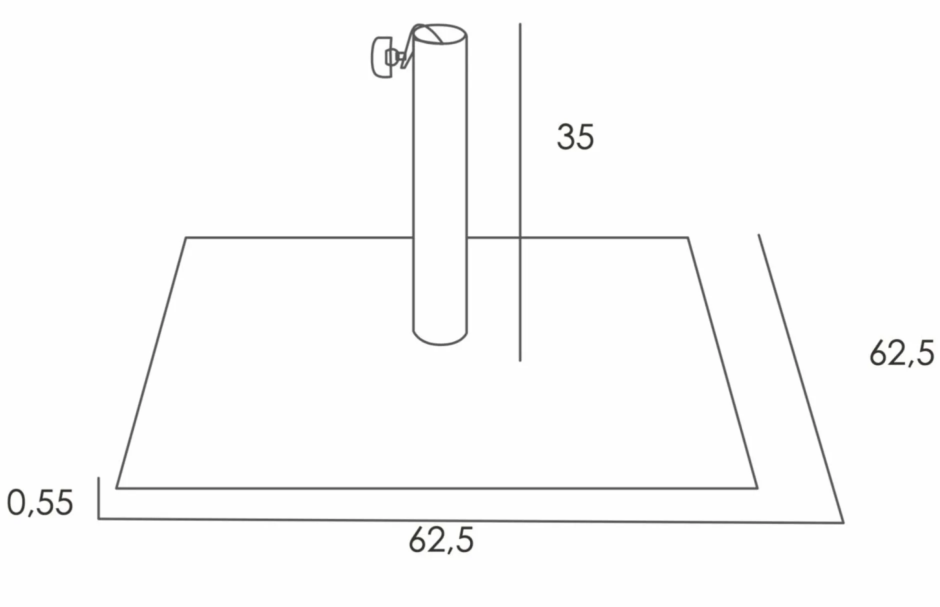 Pieds De Parasols>Camif EZPELETA Pied de Parasol pour Parasol Eolo Flat EZPELETA - Gris Anthracite