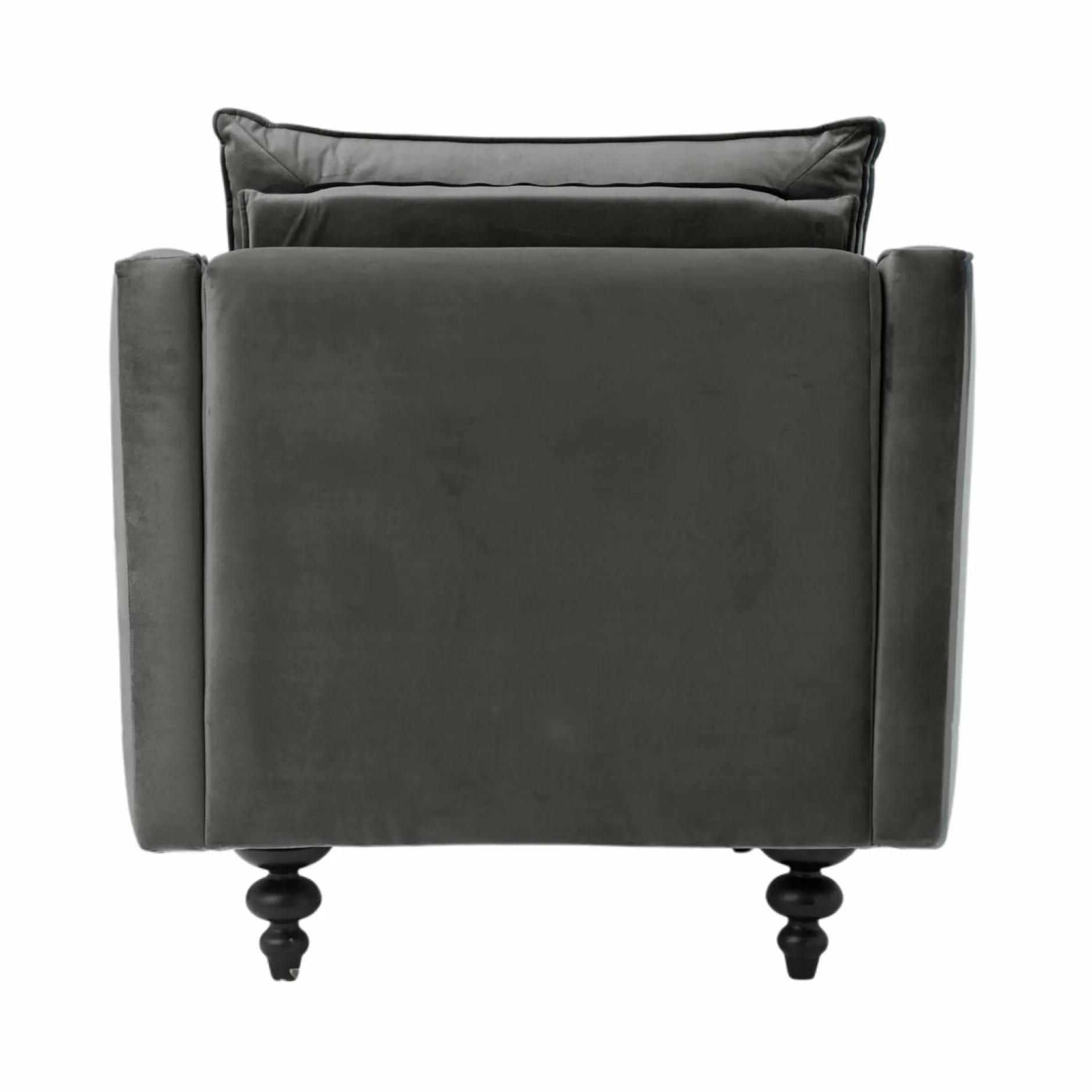 Canapés Fixes>Camif Fauteuil velours Orso - Gris Clair