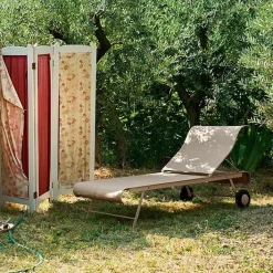 Bains De Soleil></noscript>Camif FERMOB Bain de Soleil Pliant Dune en Toile Stéréo et en Acier - Carbone