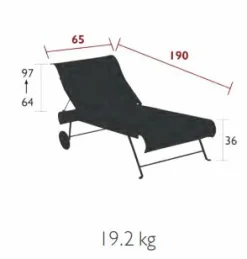 Bains De Soleil></noscript>Camif FERMOB Bain de Soleil Pliant Dune en Toile Stéréo et en Acier - Carbone