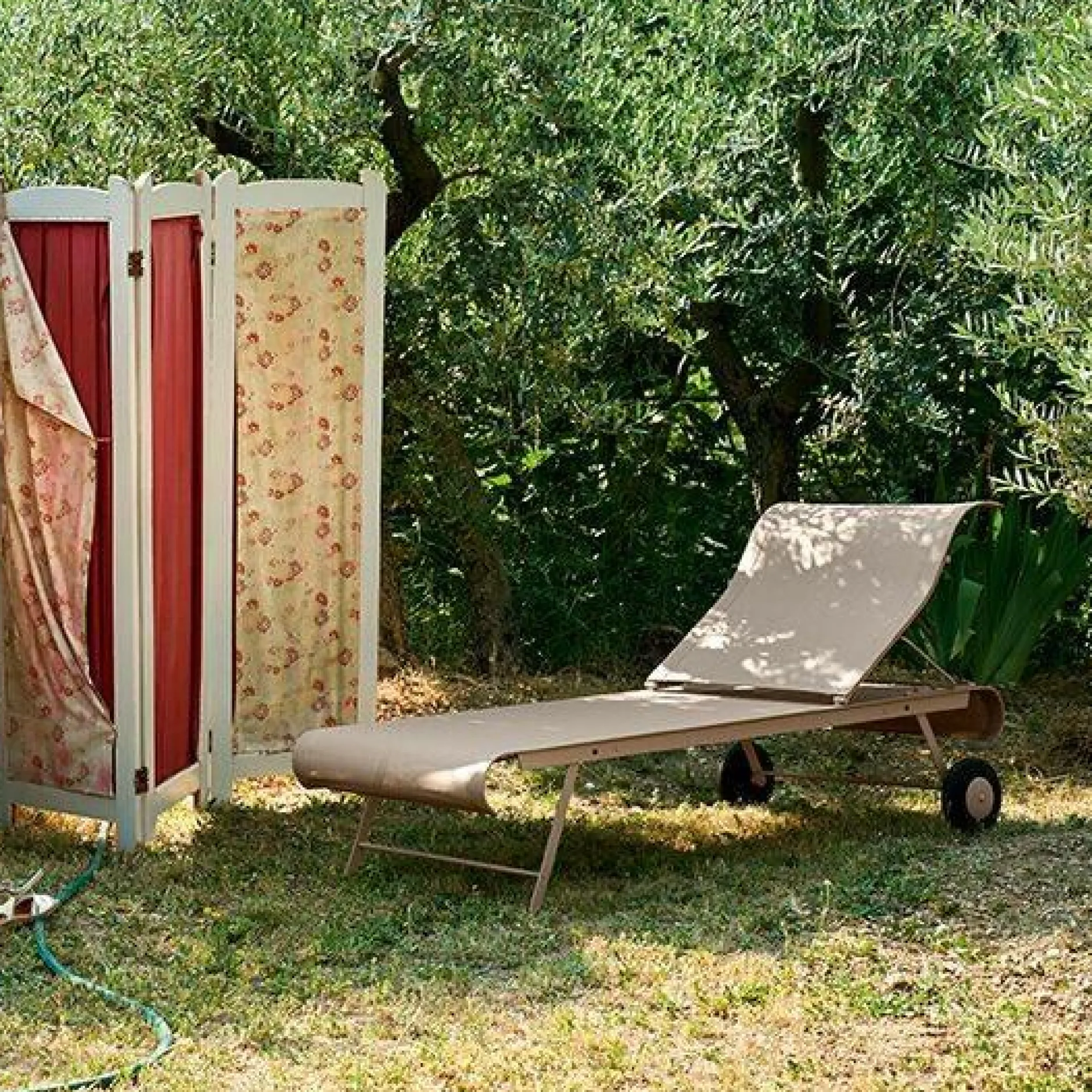 Bains De Soleil>Camif FERMOB Bain de Soleil Pliant Dune en Toile Stéréo et en Acier - Gris Argile