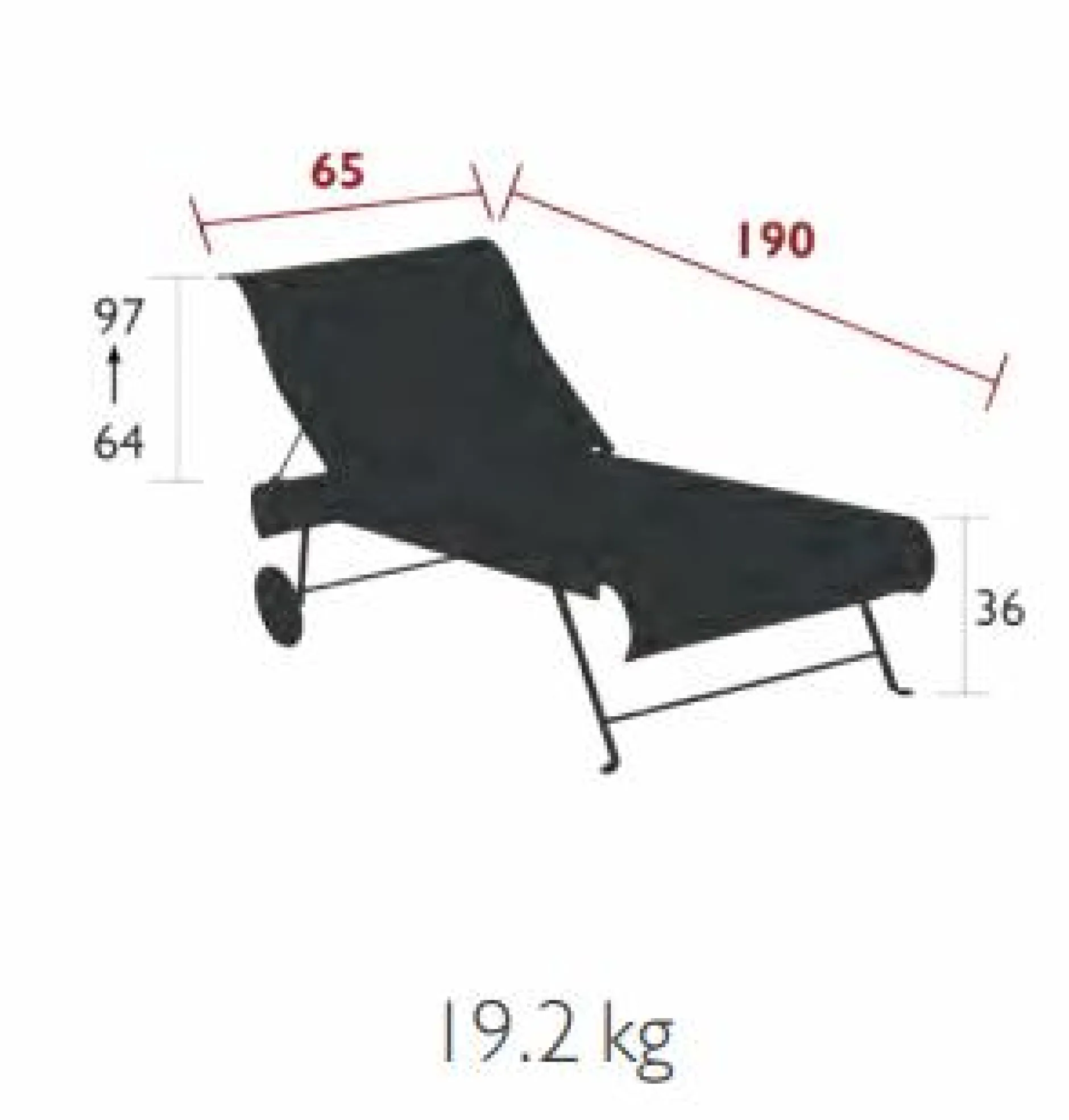 Bains De Soleil>Camif FERMOB Bain de Soleil Pliant Dune en Toile Stéréo et en Acier - Gris Argile
