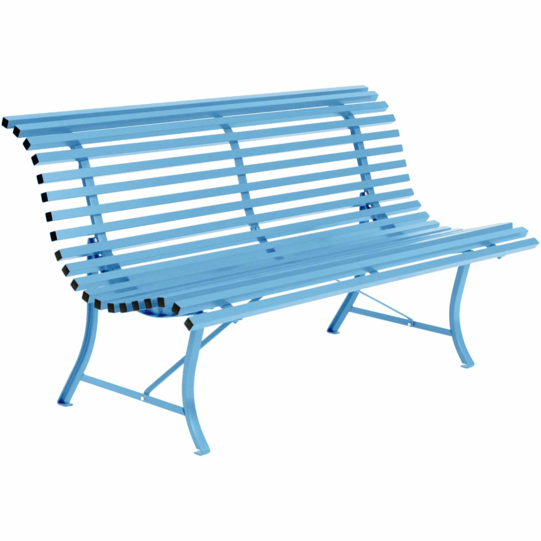 Bancs De Jardin>Camif FERMOB Banc 3 Places 150 cm Louisiane en Acier - Bleu Maya