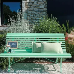 Bancs De Jardin></noscript>Camif FERMOB Banc 3 Places 150 cm Louisiane en Acier - Gris Orage