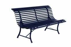 Bancs De Jardin>Camif FERMOB Banc 3 Places 150 cm Louisiane en Acier - Bleu Abysse