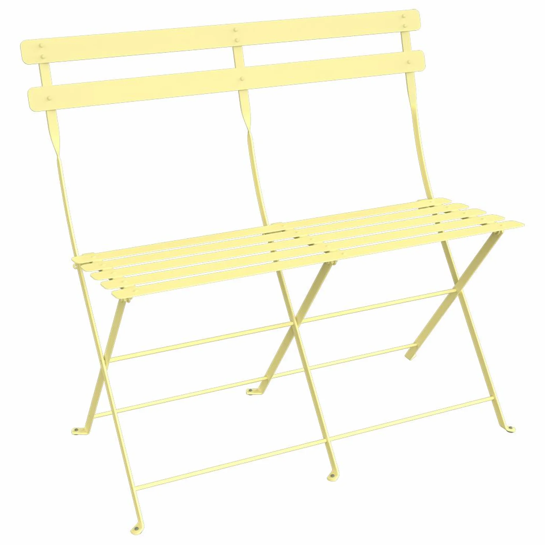Canapés Et Fauteuils De Jardin>Camif FERMOB Banquette Pliante 2 Places Bistro en Acier - Citron Givré