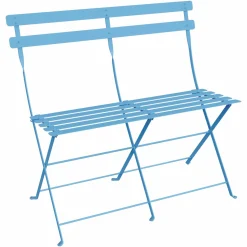 Canapés Et Fauteuils De Jardin>Camif FERMOB Banquette Pliante 2 Places Bistro en Acier - Bleu Maya