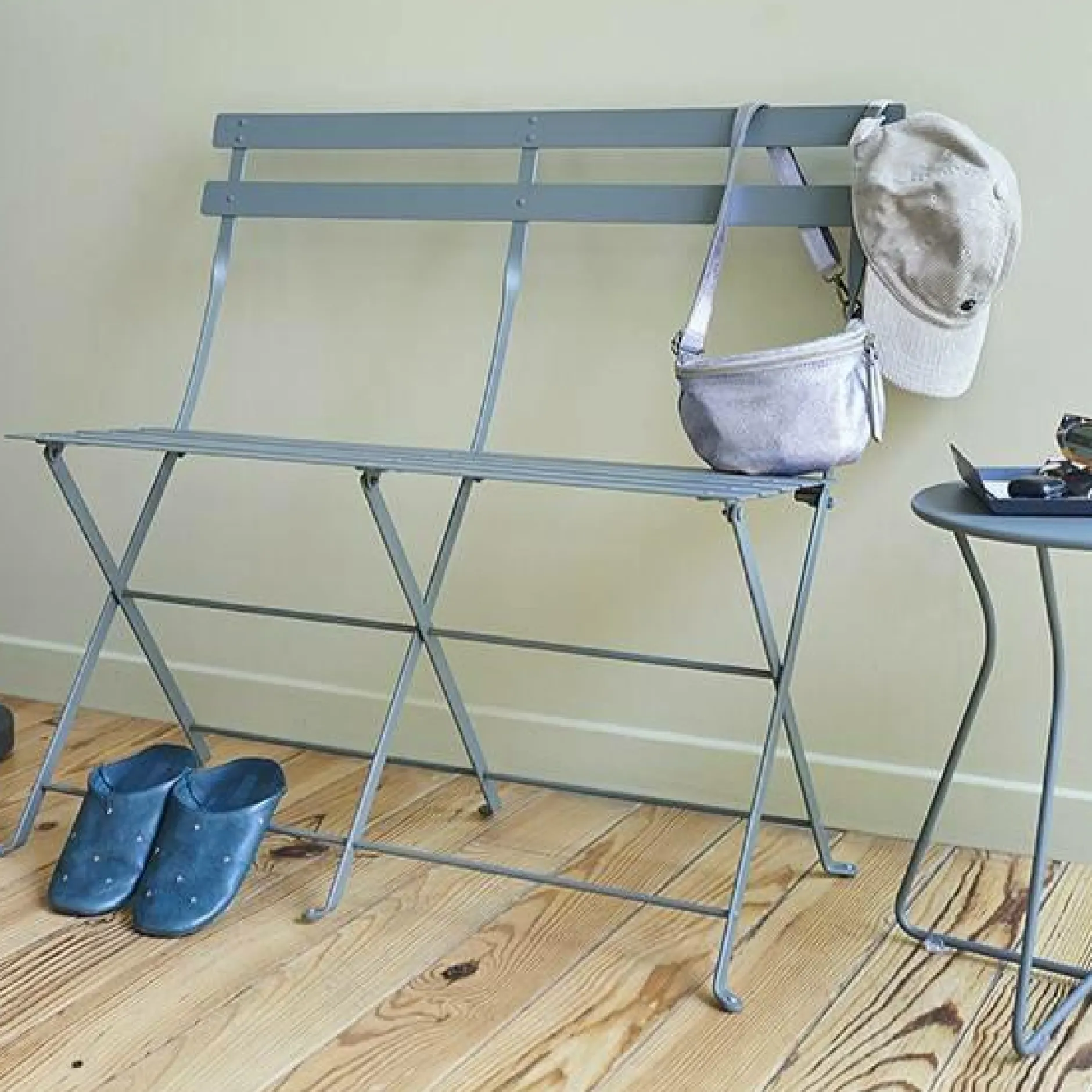 Canapés Et Fauteuils De Jardin>Camif FERMOB Banquette Pliante 2 Places Bistro en Acier - Gris Orage