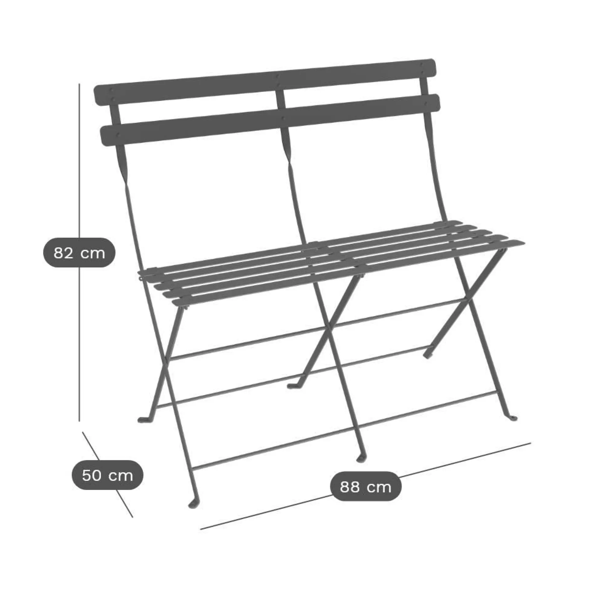 Canapés Et Fauteuils De Jardin>Camif FERMOB Banquette Pliante 2 Places Bistro en Acier - Pain d'épice