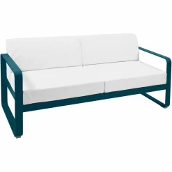 Canapés Et Fauteuils De Jardin>Camif FERMOB Canapé 2 Places Bellevie Blanc Grisé en Aluminium - Bleu Acapulco
