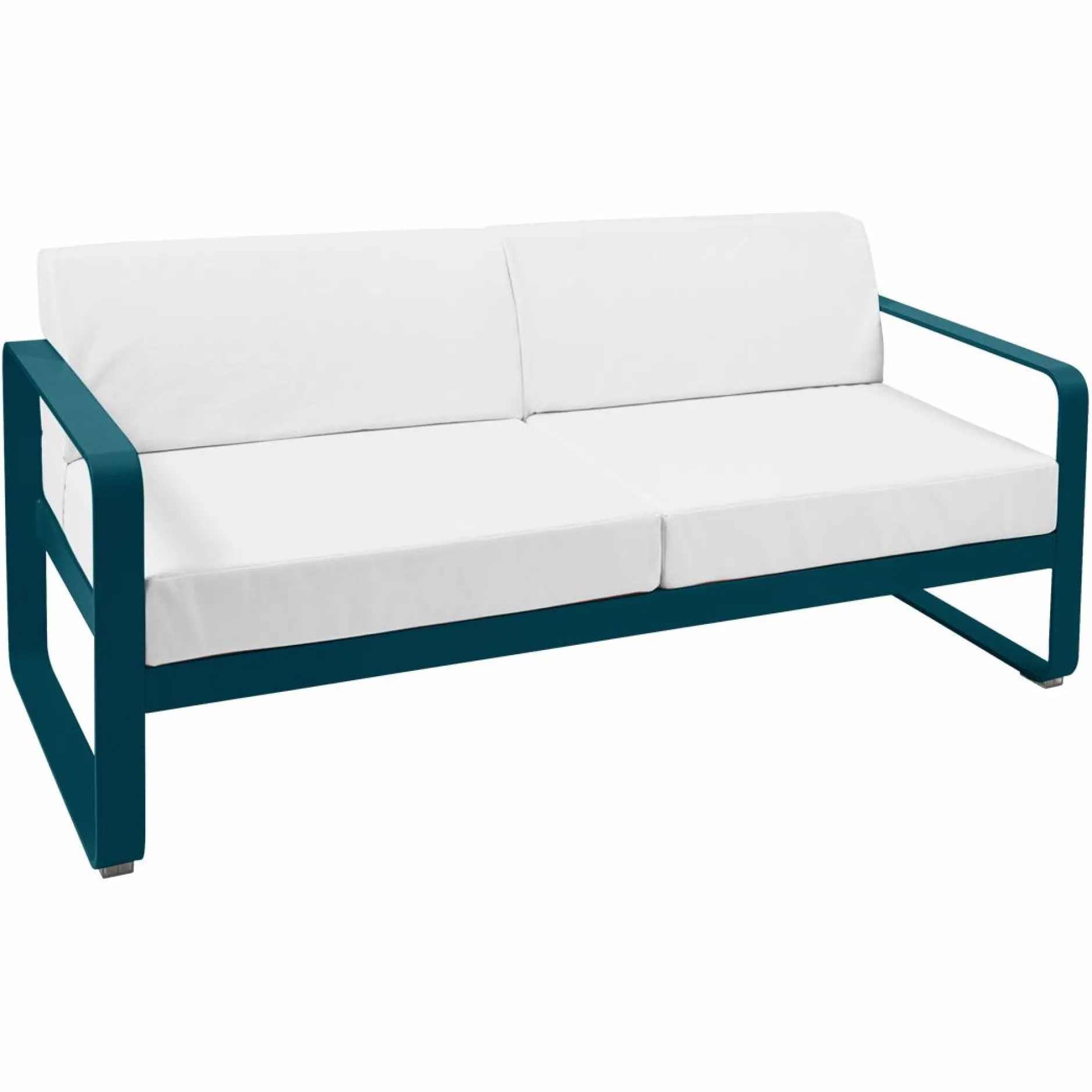 Canapés Et Fauteuils De Jardin>Camif FERMOB Canapé 2 Places Bellevie Blanc Grisé en Aluminium - Bleu Acapulco