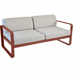 Canapés Et Fauteuils De Jardin>Camif FERMOB Canapé 2 Places Bellevie Gris Flanelle en Aluminium - Ocre Rouge