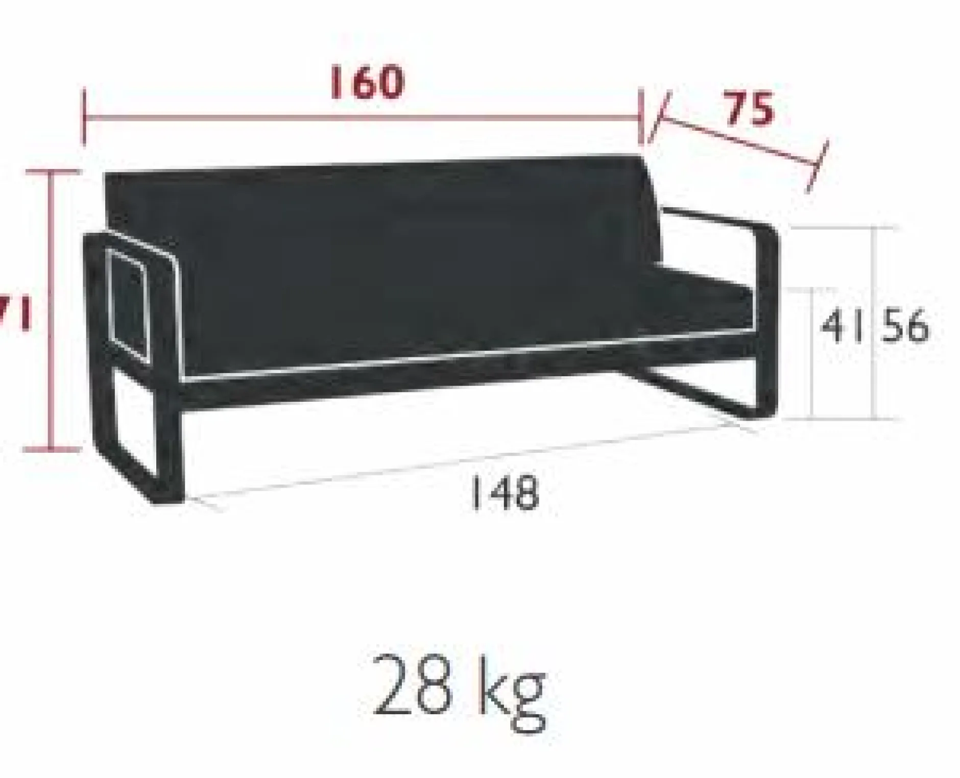 Canapés Et Fauteuils De Jardin>Camif FERMOB Canapé 2 Places Bellevie Gris Flanelle en Aluminium - Ocre Rouge