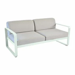 Canapés Et Fauteuils De Jardin>Camif FERMOB Canapé 2 Places Bellevie Gris Flanelle en Aluminium - Menthe Glaciale