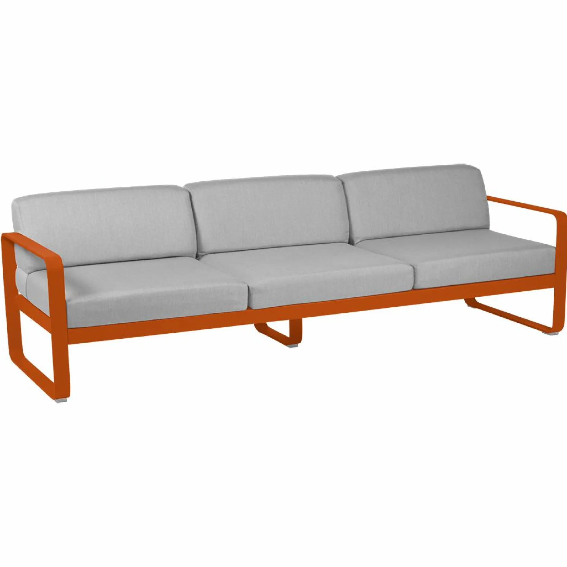 Canapés Et Fauteuils De Jardin>Camif FERMOB Canapé 3 Places Bellevie Gris Flanelle en Aluminium - Orange Confite