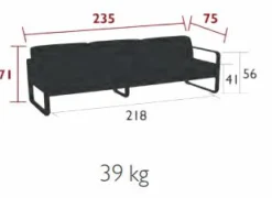 Canapés Et Fauteuils De Jardin></noscript>Camif FERMOB Canapé 3 Places Bellevie Gris Flanelle en Aluminium - Cactus