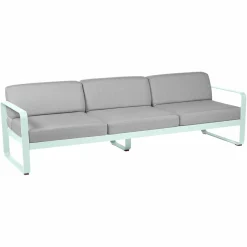 Canapés Et Fauteuils De Jardin>Camif FERMOB Canapé 3 Places Bellevie Gris Flanelle en Aluminium - Menthe Glaciale
