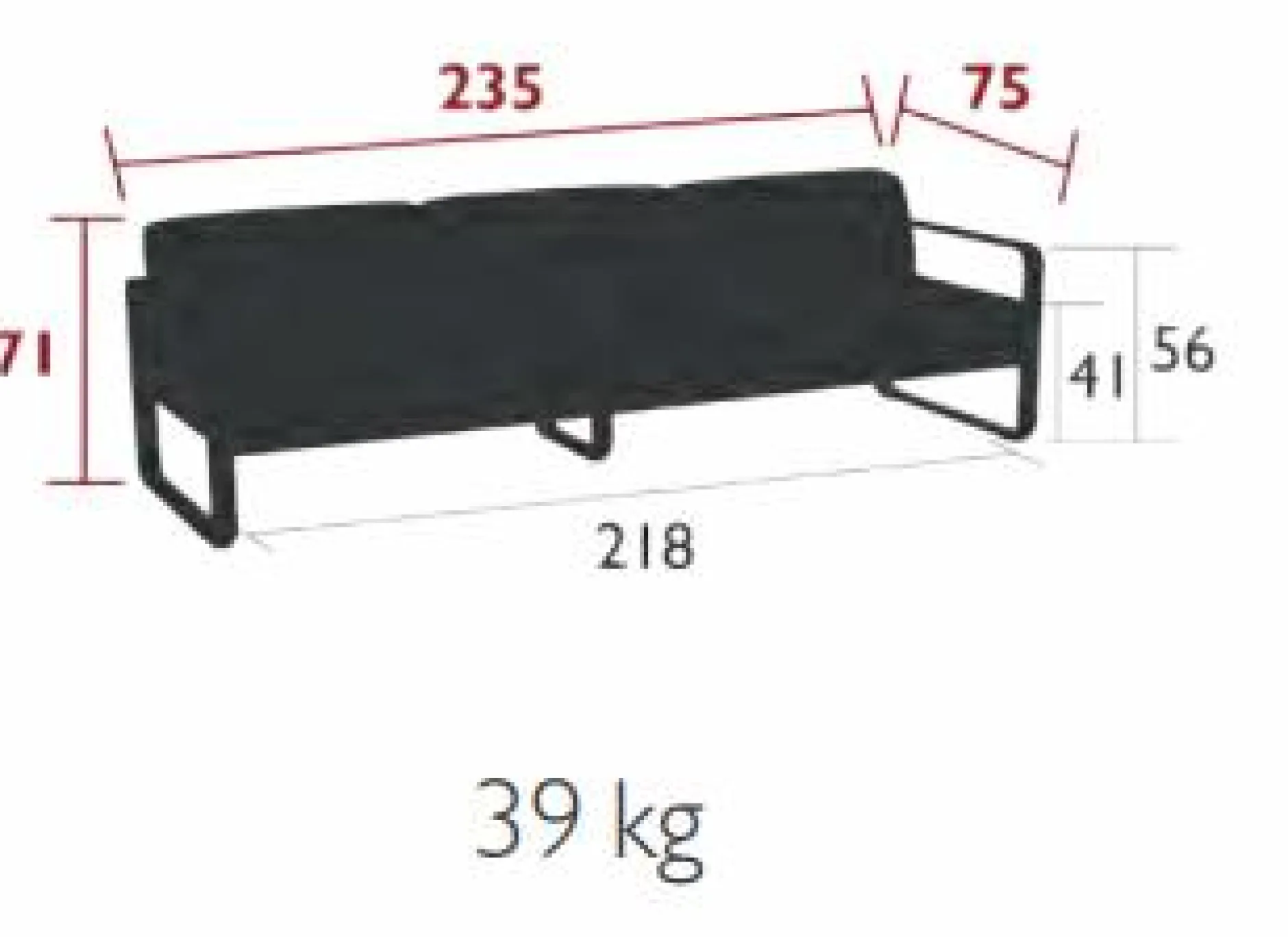 Canapés Et Fauteuils De Jardin>Camif FERMOB Canapé 3 Places Bellevie Gris Flanelle en Aluminium - Menthe Glaciale