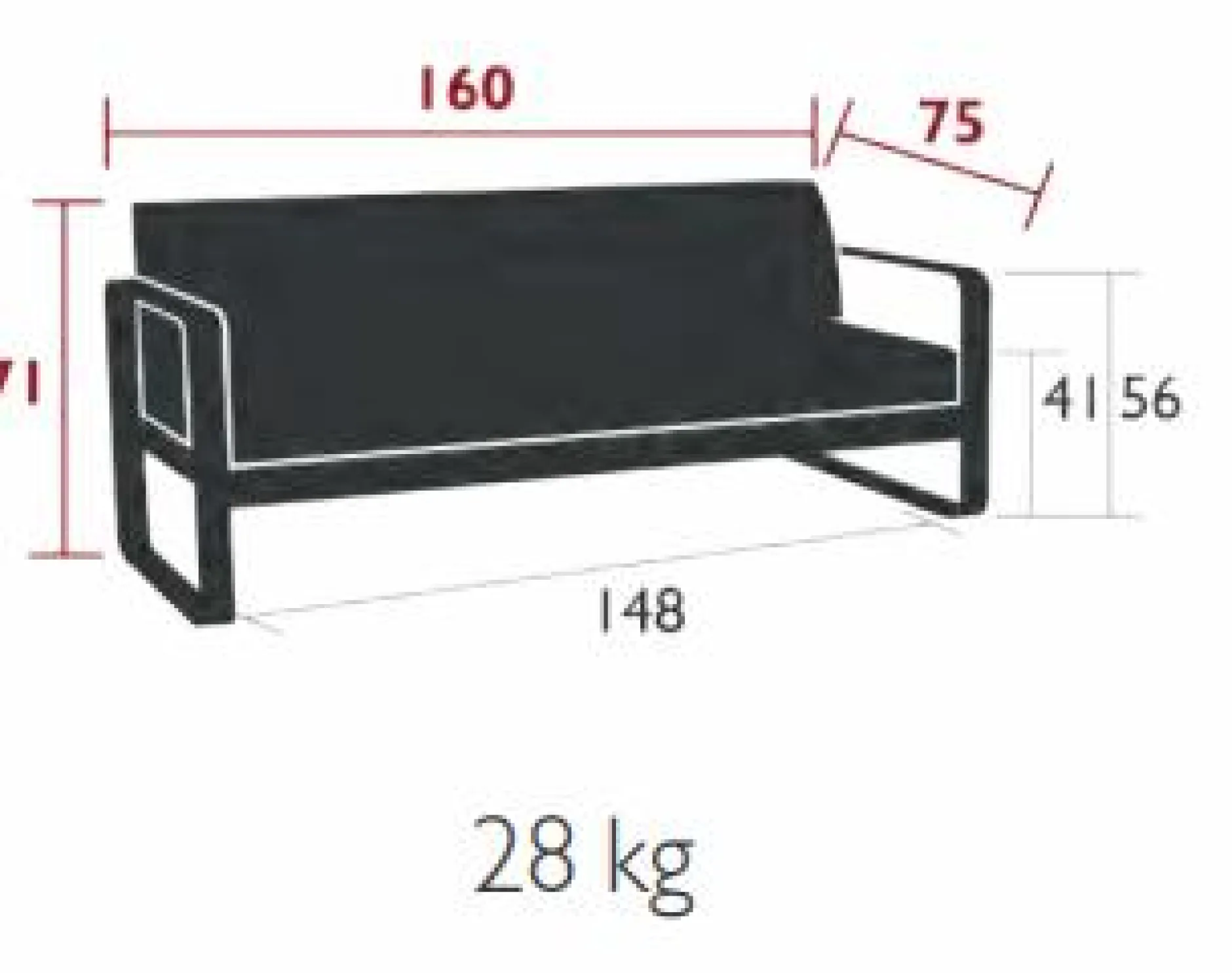 Canapés Et Fauteuils De Jardin>Camif FERMOB Canapé 2 Places Bellevie Blanc Grisé en Aluminium - Menthe Glaciale