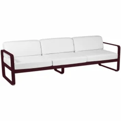 Canapés Et Fauteuils De Jardin>Camif FERMOB Canapé 3 Places Bellevie Blanc Grisé en Aluminium - Cerise Noire