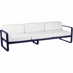 Canapés Et Fauteuils De Jardin>Camif FERMOB Canapé 3 Places Bellevie Blanc Grisé en Aluminium - Bleu Abysse