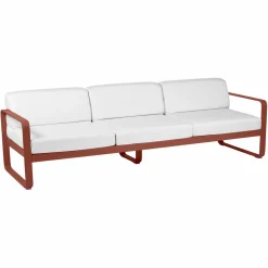 Canapés Et Fauteuils De Jardin>Camif FERMOB Canapé 3 Places Bellevie Blanc Grisé en Aluminium - Ocre Rouge