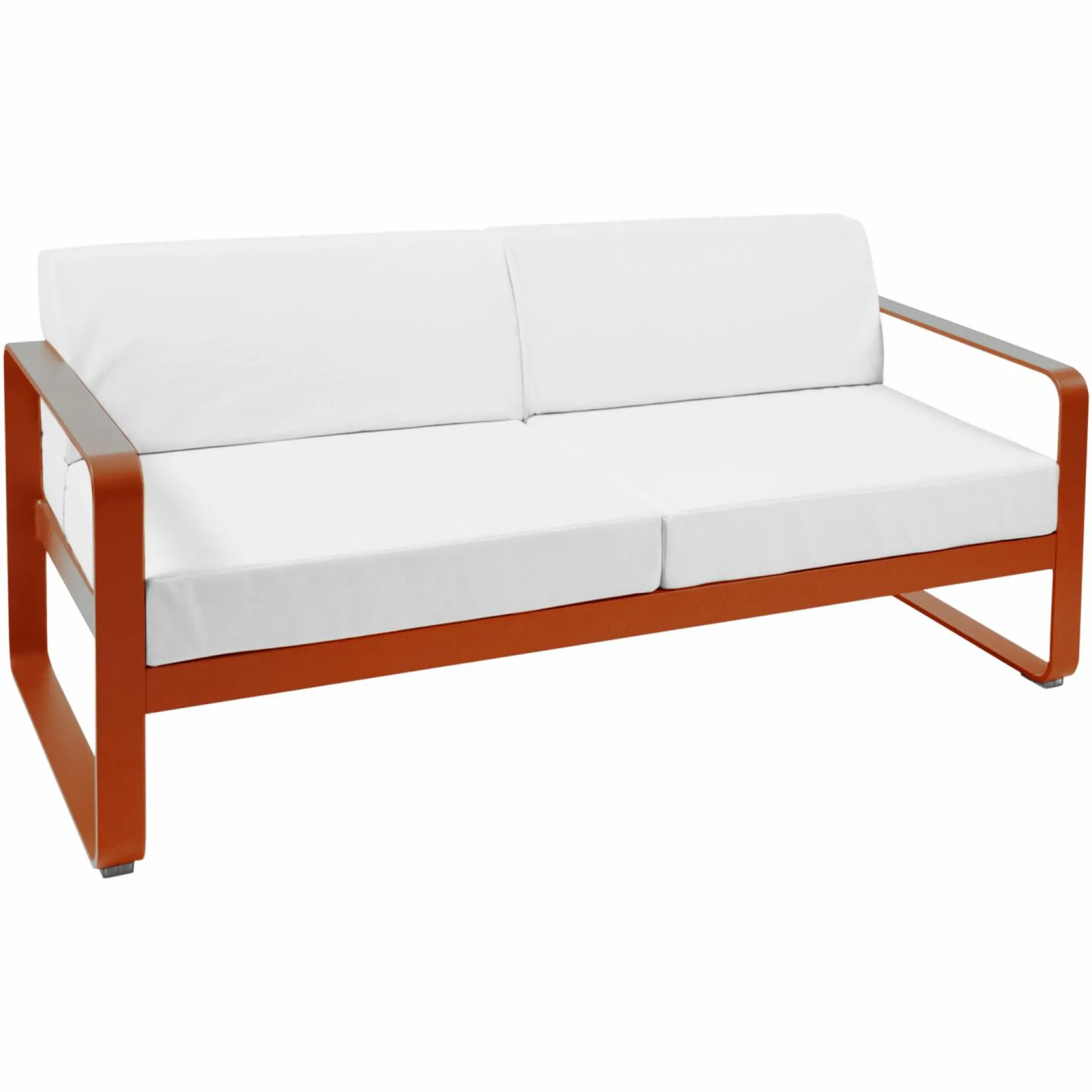 Canapés Et Fauteuils De Jardin>Camif FERMOB Canapé 2 Places Bellevie Blanc Grisé en Aluminium - Orange Confite