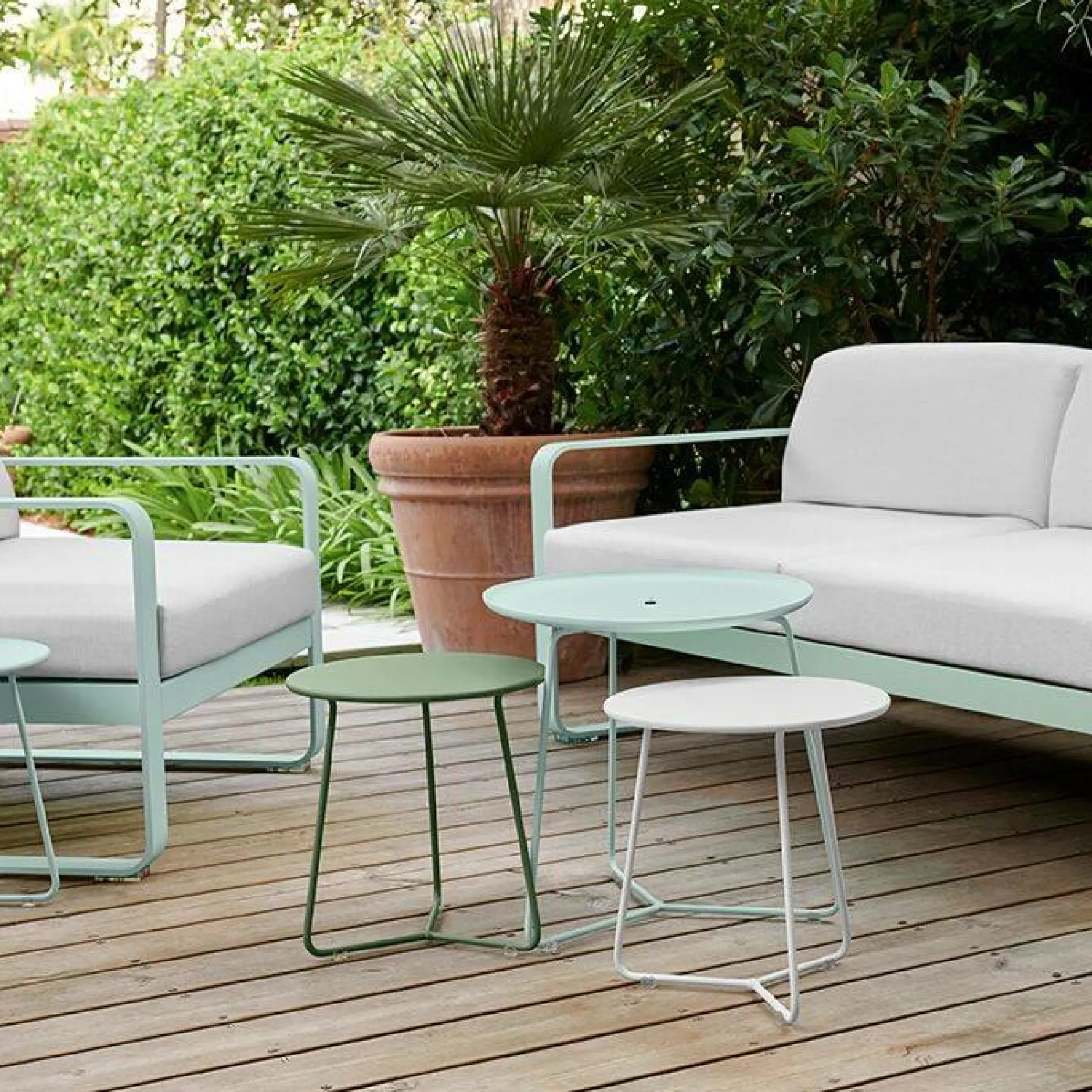 Canapés Et Fauteuils De Jardin>Camif FERMOB Canapé 2 Places Bellevie Blanc Grisé en Aluminium - Citron Givré