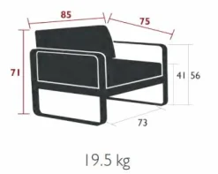 Canapés Et Fauteuils De Jardin></noscript>Camif FERMOB Fauteuil Bellevie Gris Flanelle en Aluminium - Bleu Maya