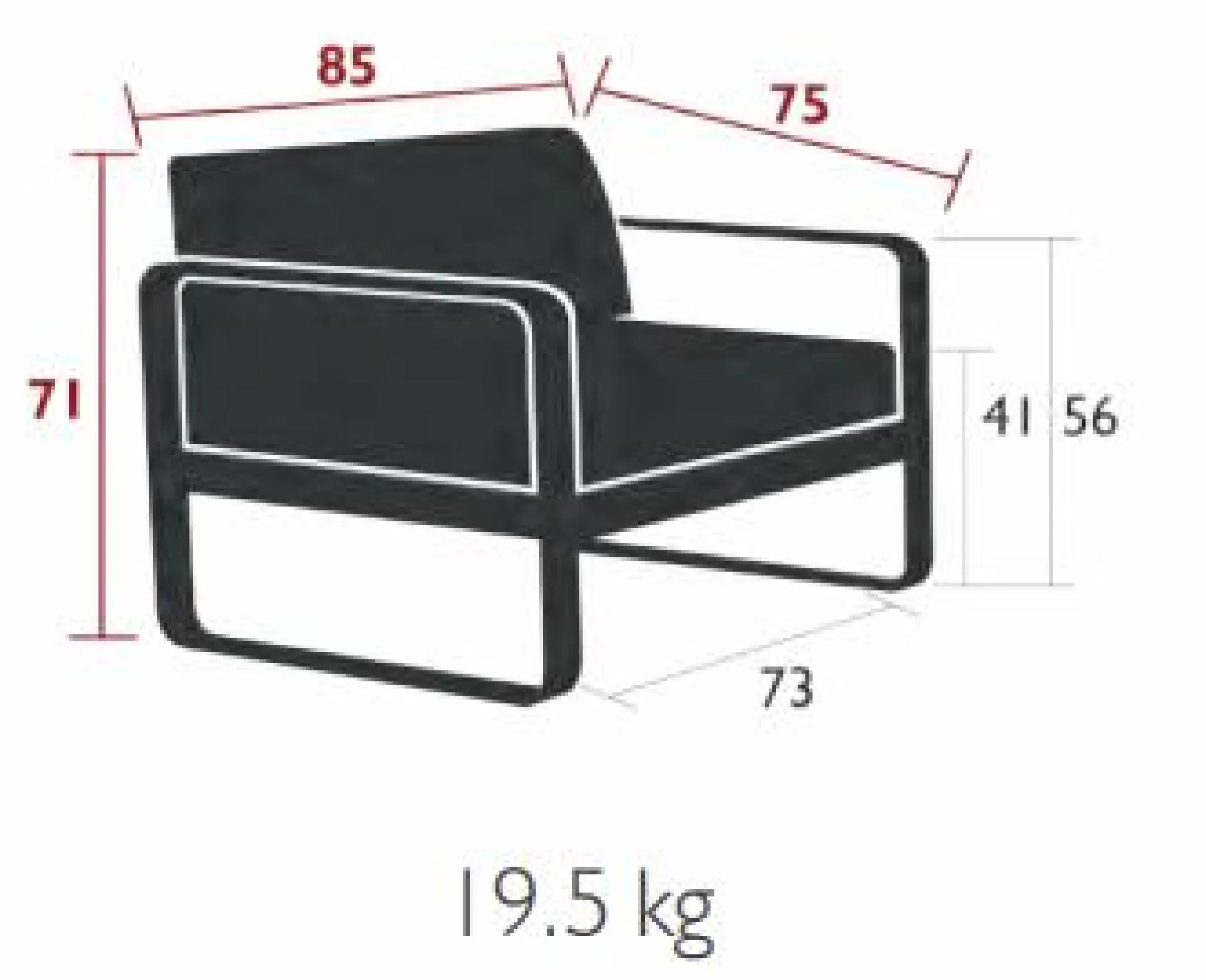 Canapés Et Fauteuils De Jardin>Camif FERMOB Fauteuil Bellevie Blanc Grisé en Aluminium - Cerise Noire