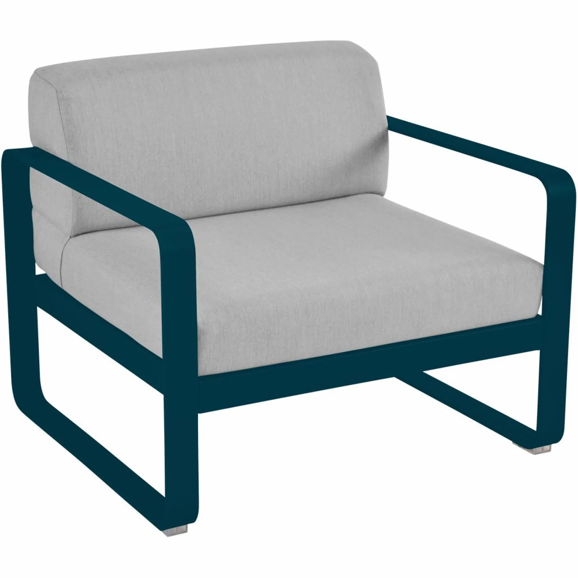 Canapés Et Fauteuils De Jardin>Camif FERMOB Fauteuil Bellevie Gris Flanelle en Aluminium - Bleu Acapulco