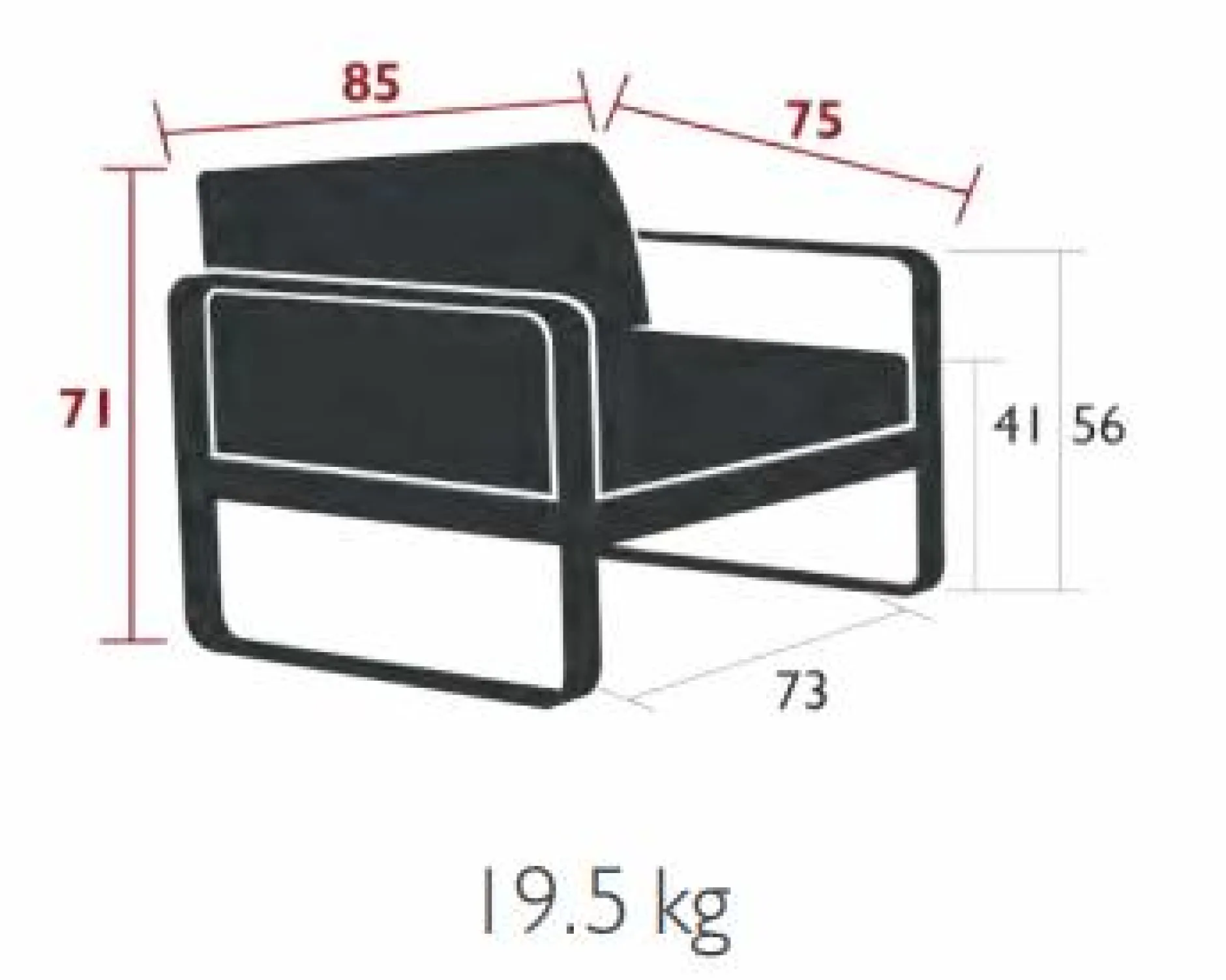 Canapés Et Fauteuils De Jardin>Camif FERMOB Fauteuil Bellevie Gris Flanelle en Aluminium - Citron Givré