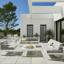 Canapés Et Fauteuils De Jardin></noscript>Camif FERMOB Fauteuil Bellevie Gris Flanelle en Aluminium - Tilleul