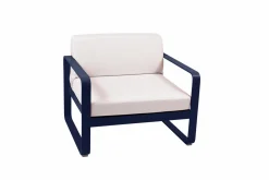 Canapés Et Fauteuils De Jardin>Camif FERMOB Fauteuil Bellevie Blanc Grisé en Aluminium - Bleu Abysse