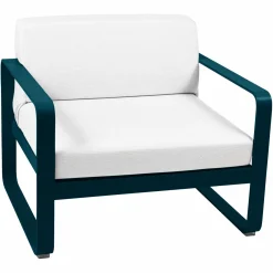 Canapés Et Fauteuils De Jardin>Camif FERMOB Fauteuil Bellevie Blanc Grisé en Aluminium - Bleu Acapulco